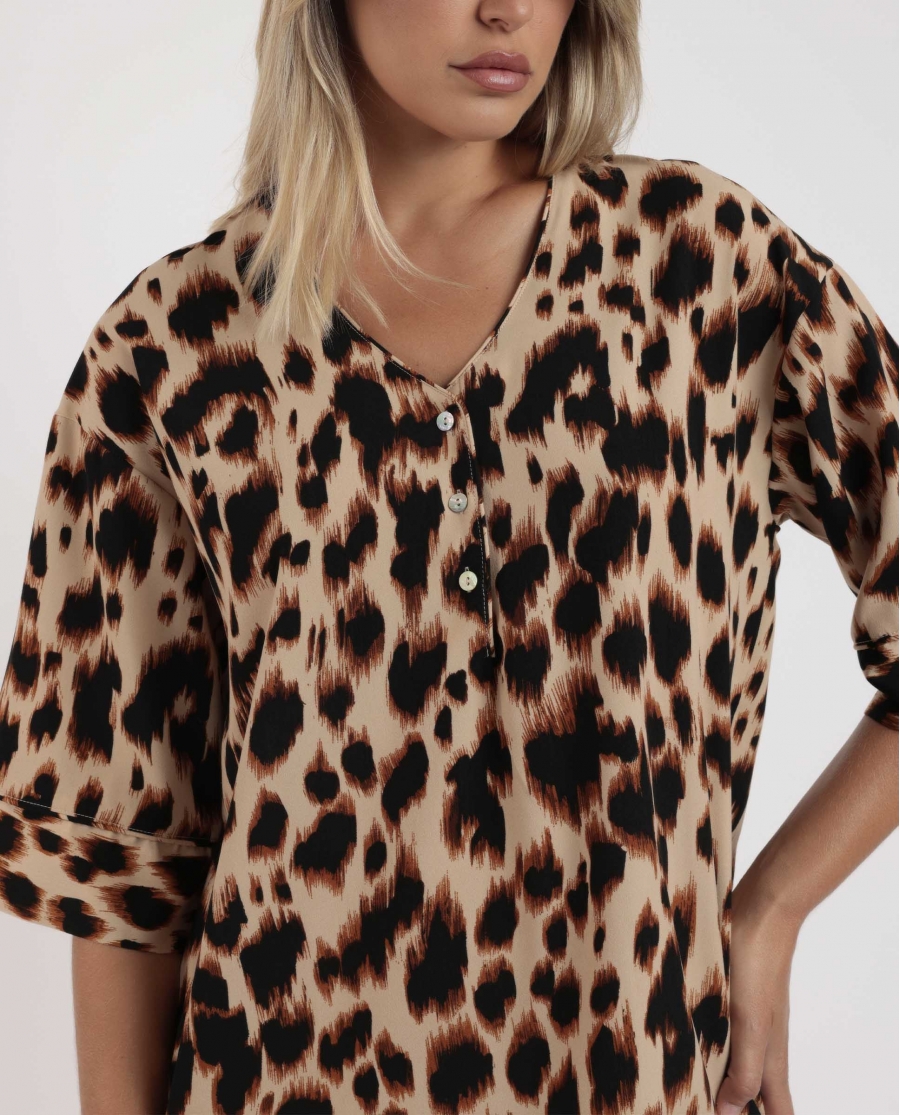 ADMAS Vestido Kimono Manga Francesa Big Skin para Mujer PIEL