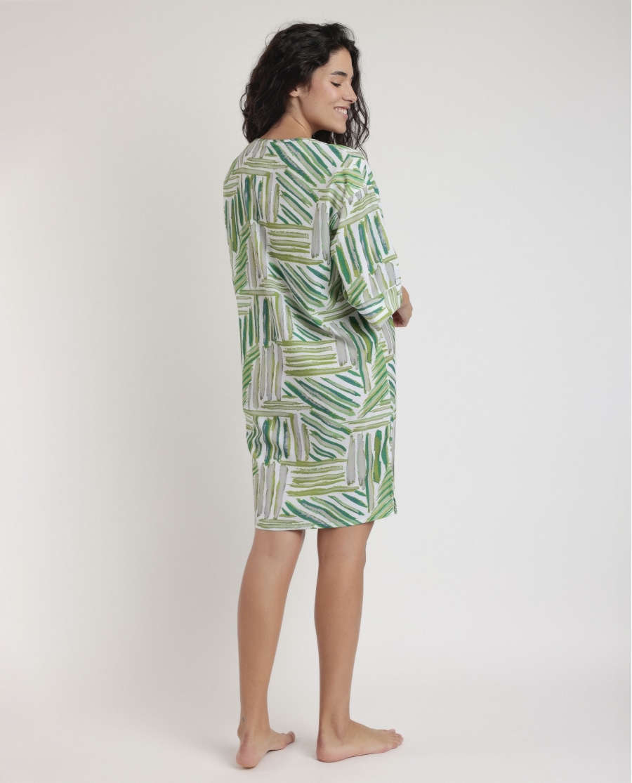 ADMAS Vestido Kimono Manga Francesa Green Summer para Mujer VERDE