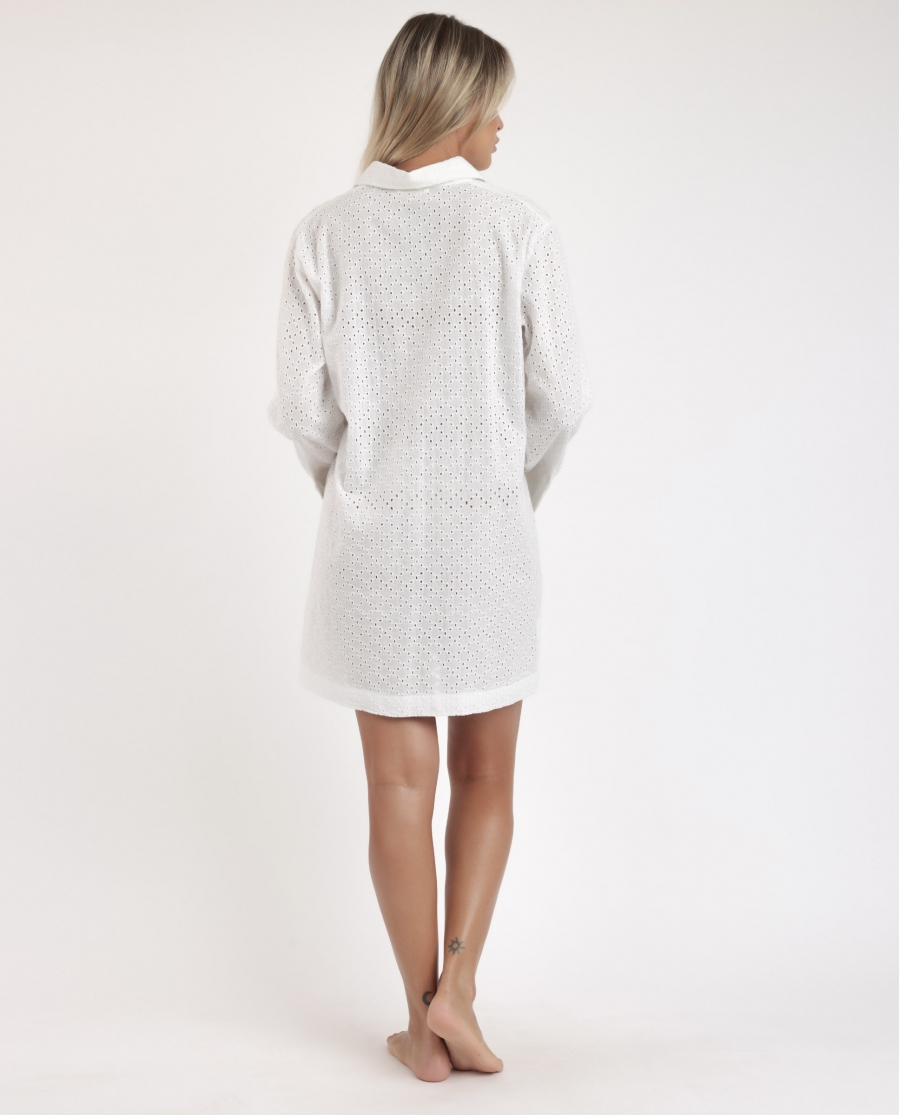 ADMAS Vestido Manga Larga Mykonos para Mujer BLANCO