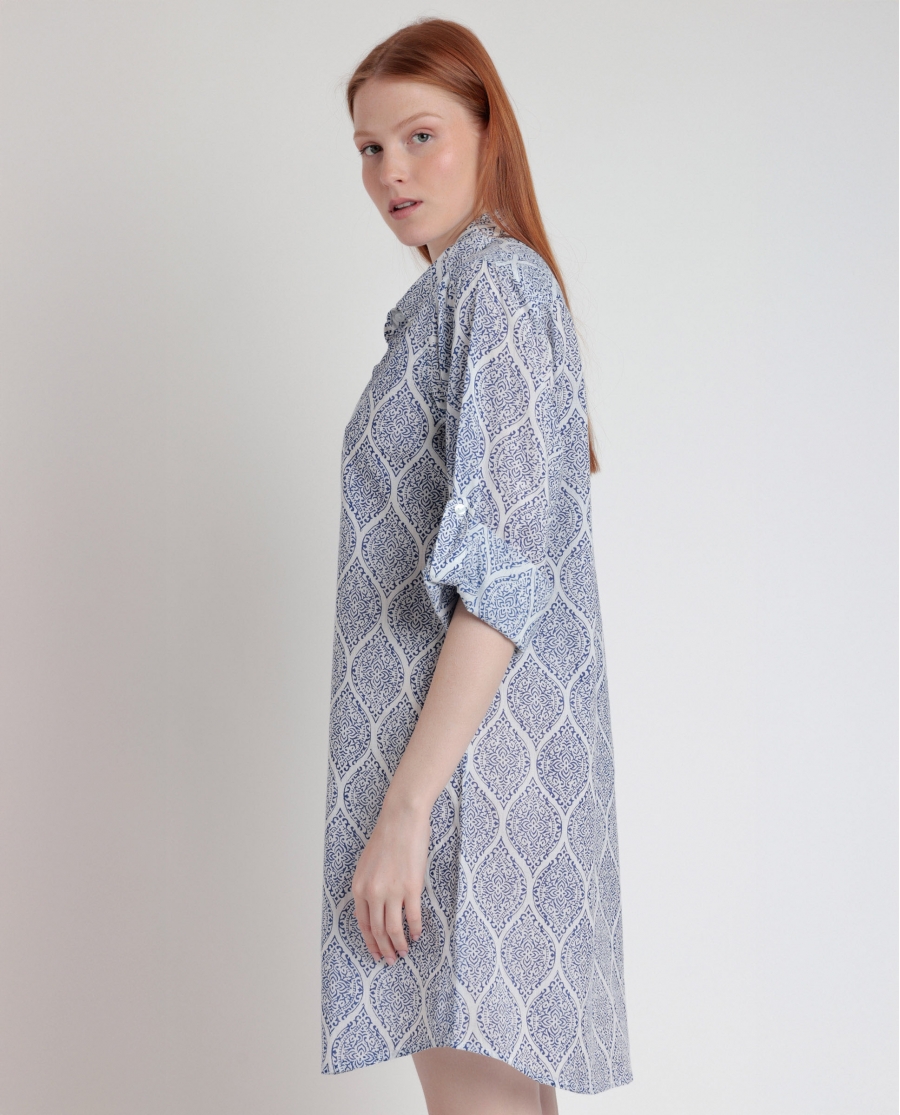 ADMAS Vestido Manga Larga Greek para Mujer MARINO
