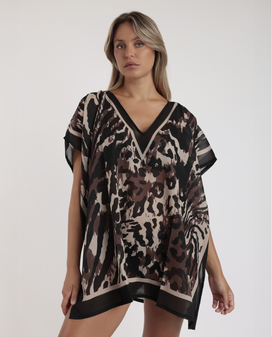 ADMAS Vestido Kaftan Manga Corta Elegant Skin para Mujer PIEL