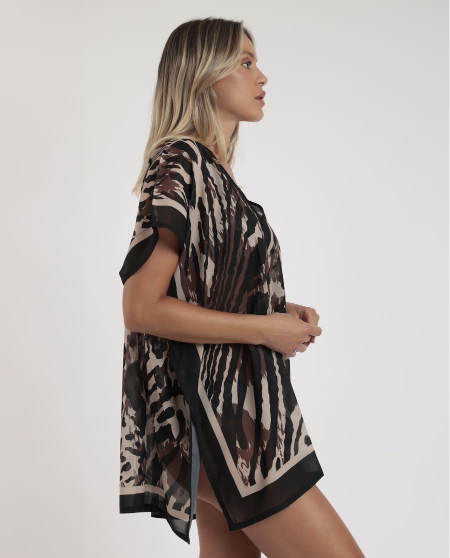 ADMAS Vestido Kaftan Manga Corta Elegant Skin para Mujer PIEL