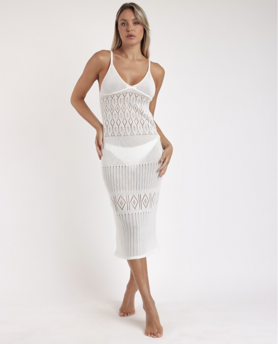 ADMAS Vestido Tirantes Slim para Mujer BLANCO