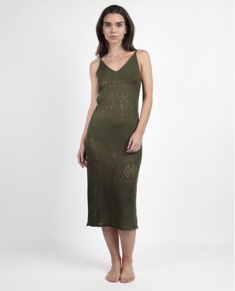 ADMAS Vestido Tirantes Slim para Mujer CAQUI