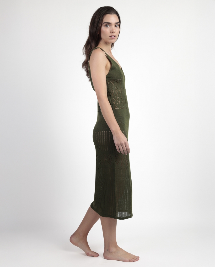 ADMAS Vestido Tirantes Slim para Mujer CAQUI