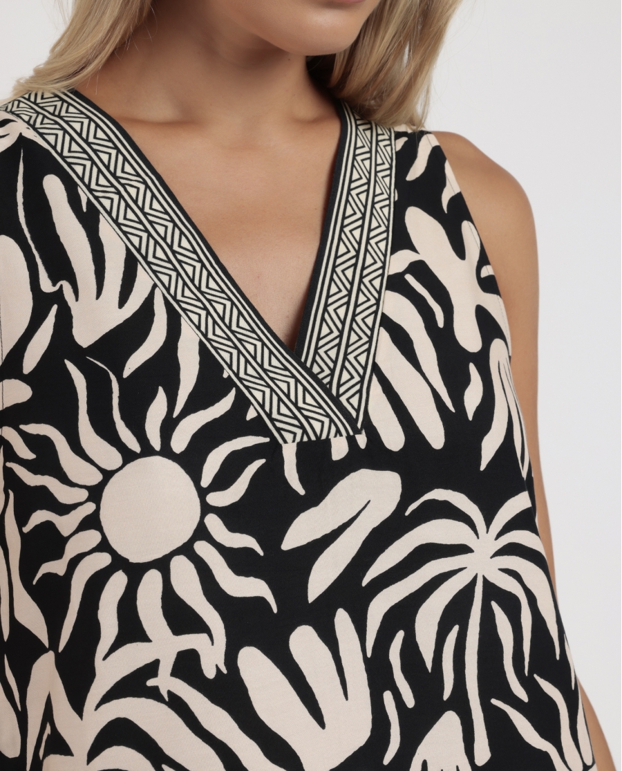 ADMAS Vestido Sin Mangas Sun Summer para Mujer NEGRO