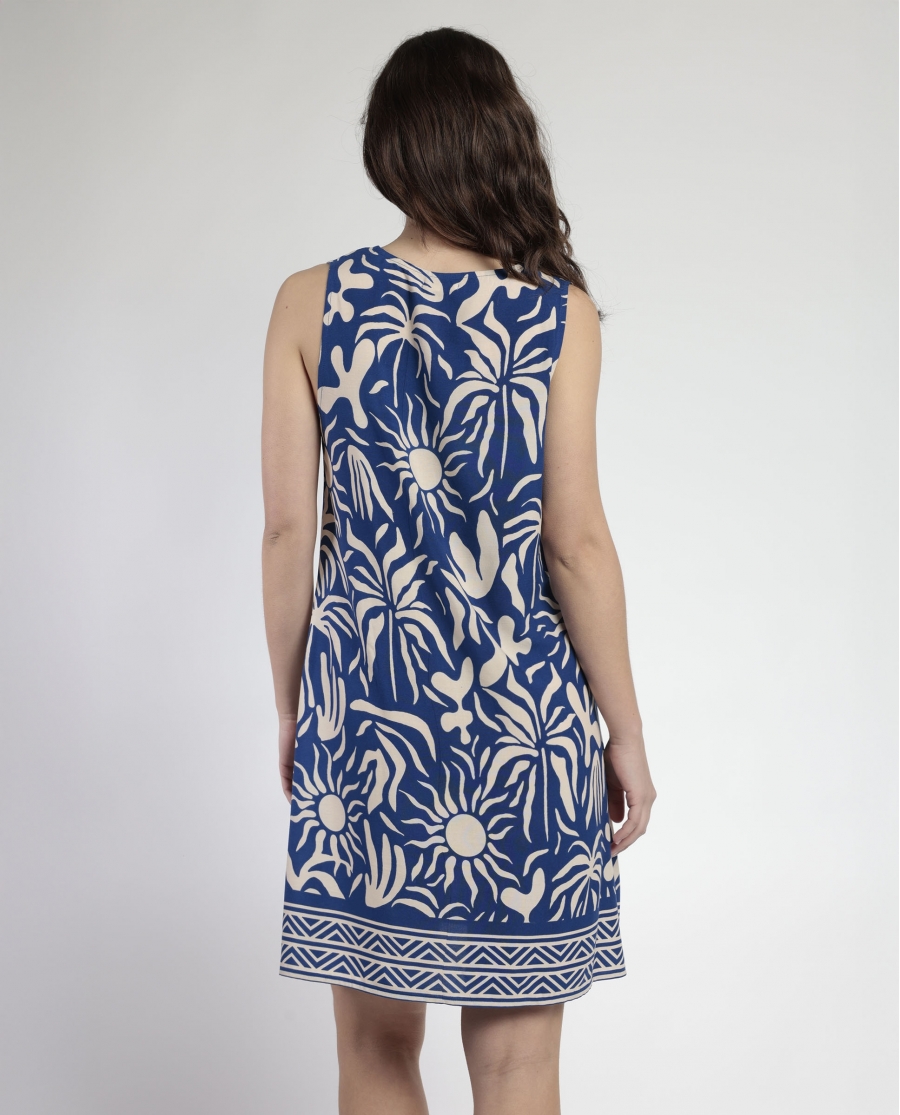 ADMAS Vestido Sin Mangas Sun Summer para Mujer AZUL