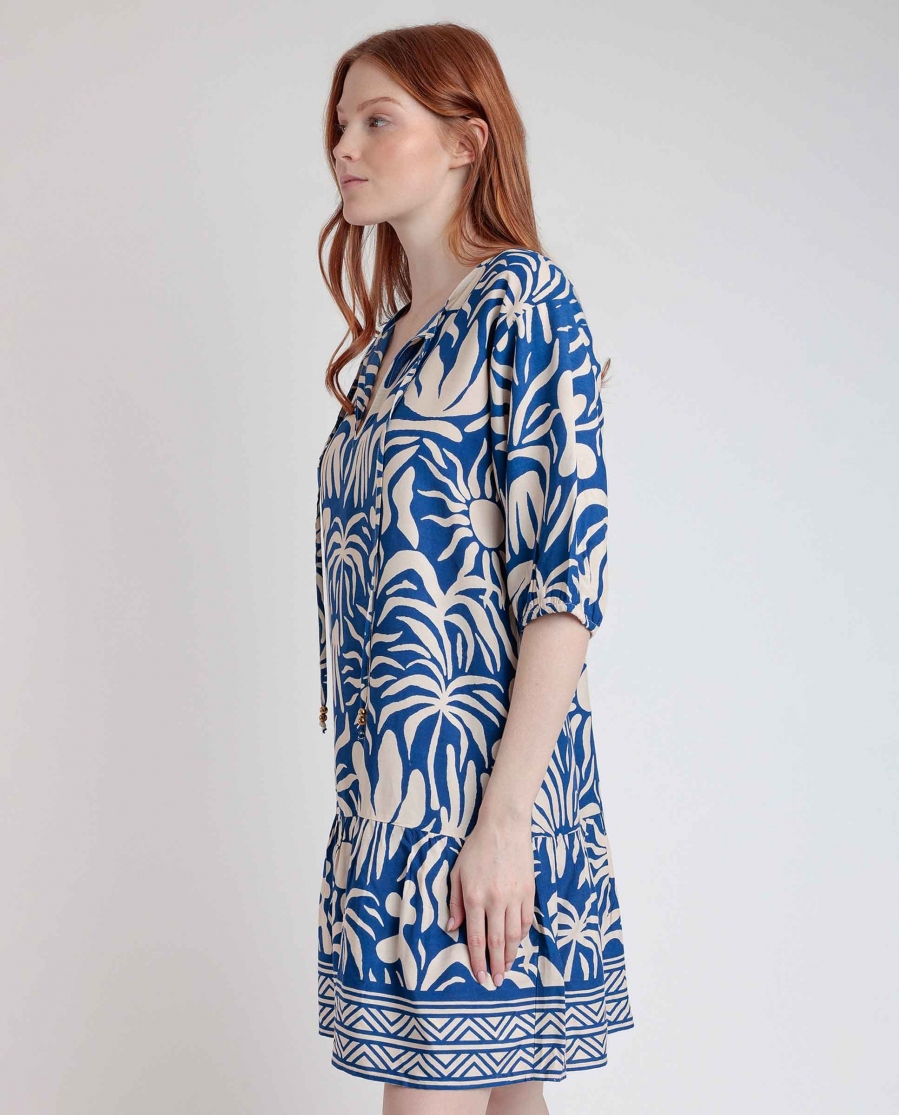 ADMAS Vestido Manga Francesa Sun Summer para Mujer AZUL