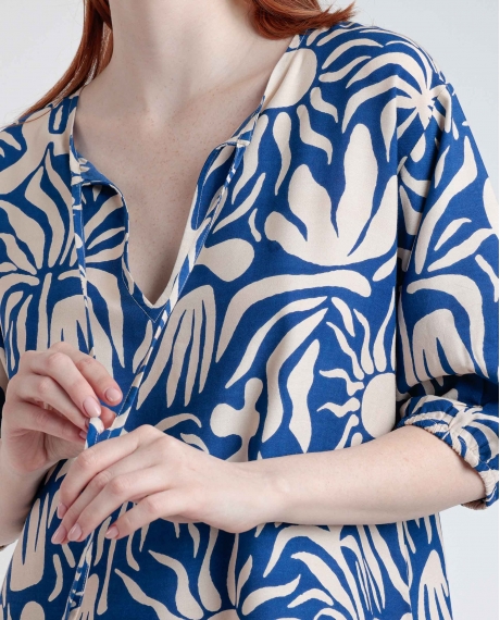 ADMAS Vestido Manga Francesa Sun Summer para Mujer AZUL 2