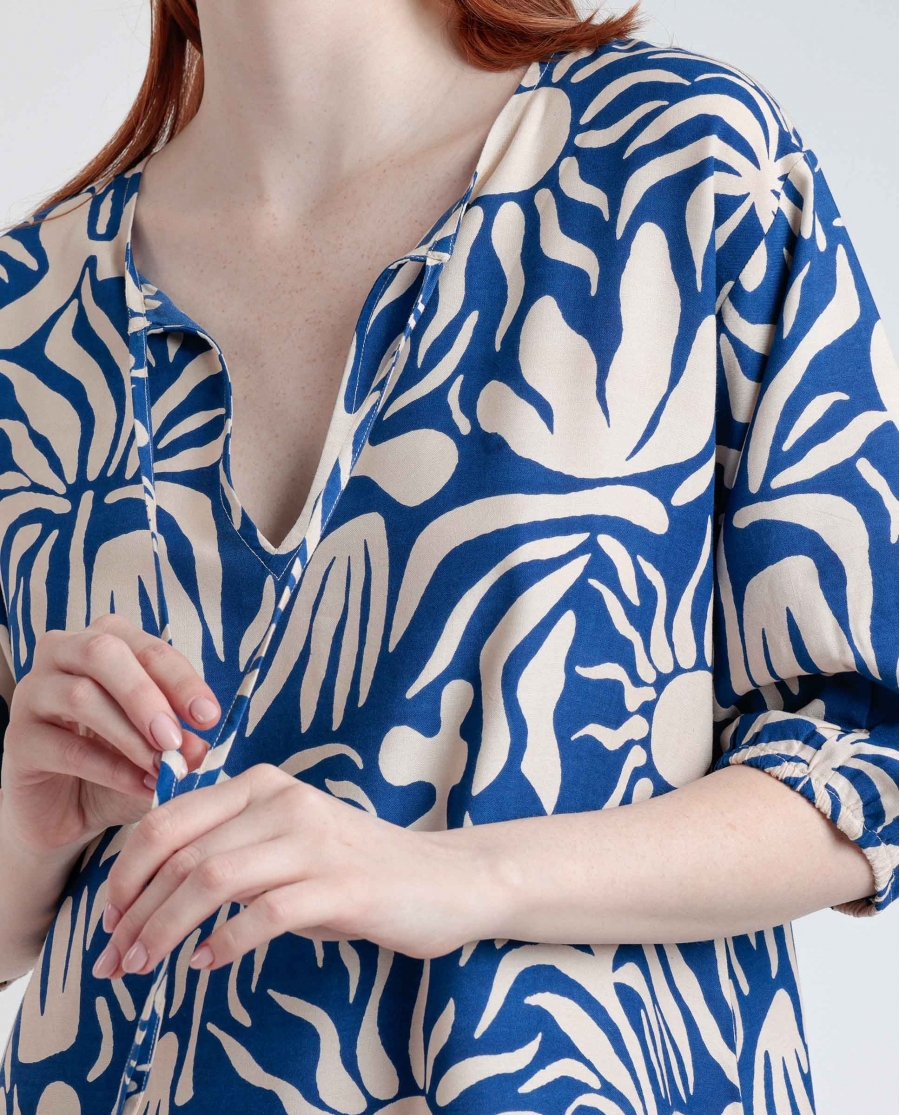 ADMAS Vestido Manga Francesa Sun Summer para Mujer AZUL