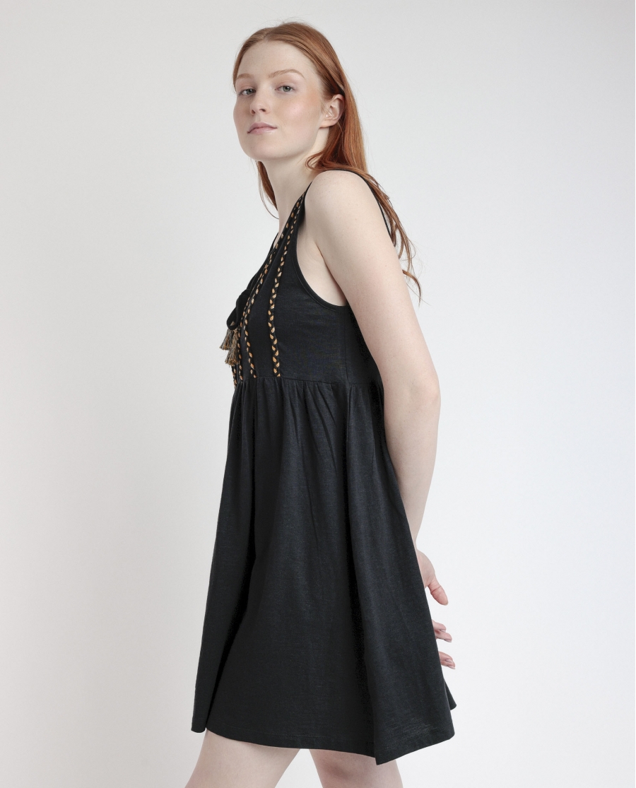ADMAS Vestido Sin Mangas Barbados Beach para Mujer NEGRO