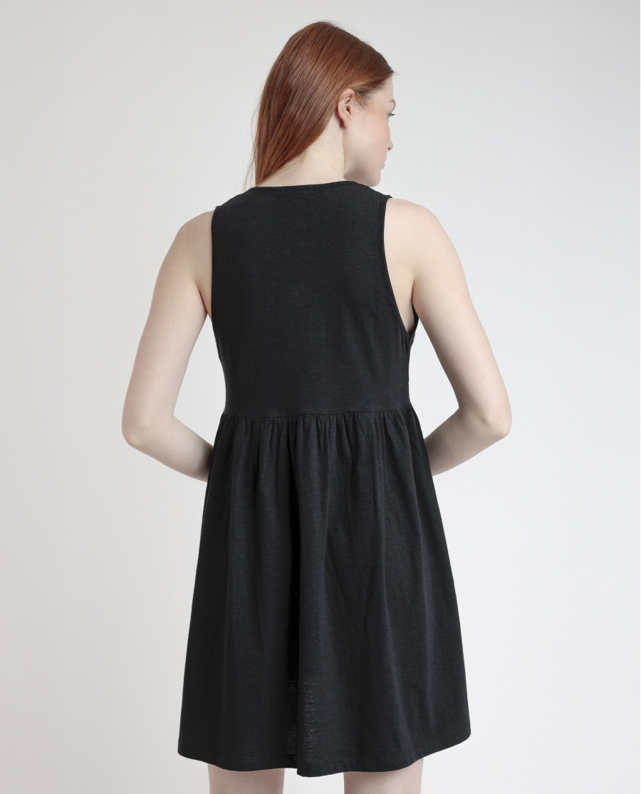 ADMAS Vestido Sin Mangas Barbados Beach para Mujer NEGRO