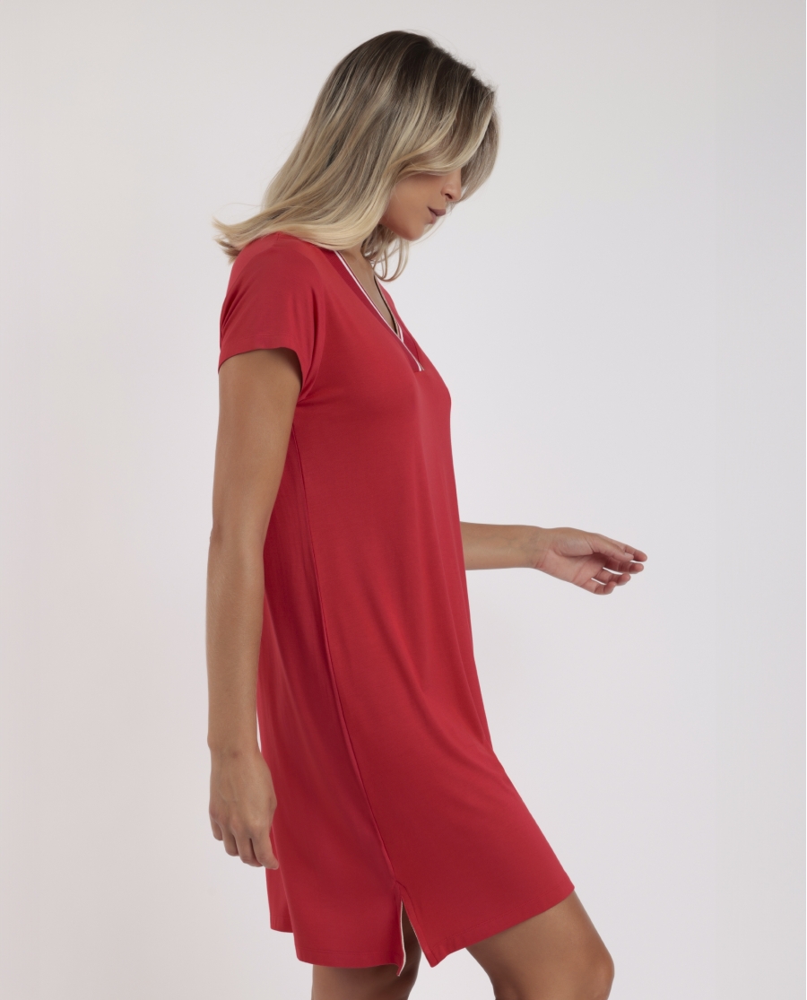 ADMAS Vestido Manga Corta Sport Luxe para Mujer ROJO