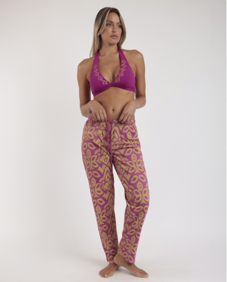 ADMAS Pantalón Largo Pink & Green para Mujer MORADO