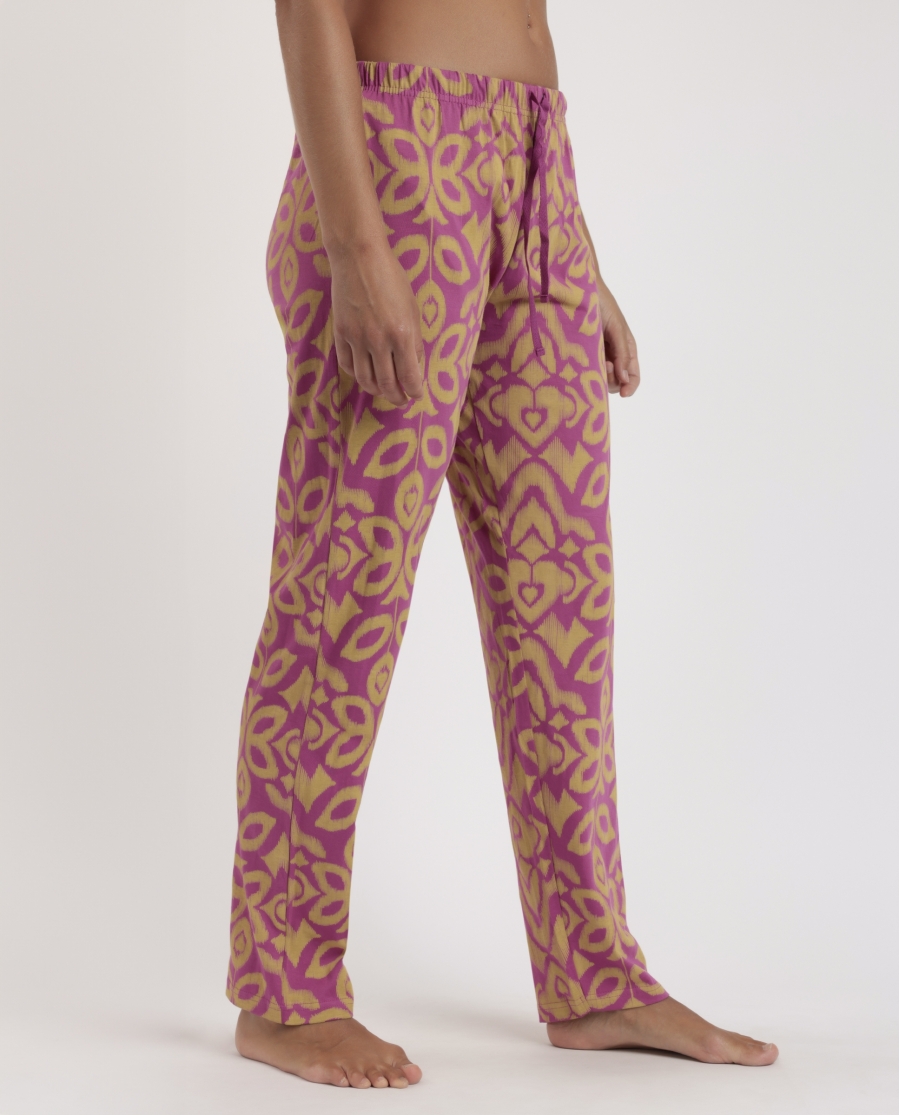 ADMAS Pantalón Largo Pink & Green para Mujer MORADO