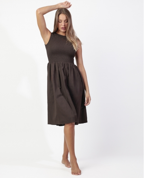 ADMAS Vestido Sin Mangas Nido Chocolate para Mujer CHOCOLATE
