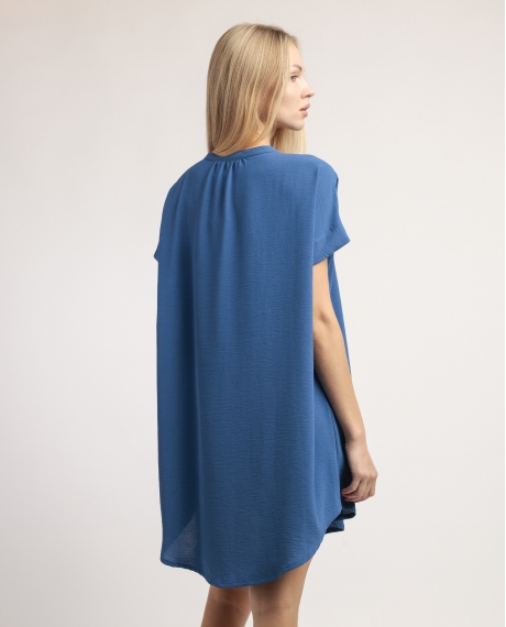 ADMAS Vestido Manga Corta Abierto Desert para Mujer DENIM 2