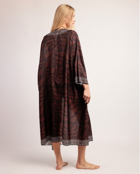 ADMAS Vestido Kimono Jungle para Mujer CHOCOLATE 2