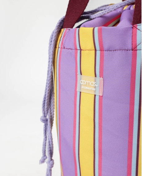ADMAS Bolso Multicolor Strypes Summer Bag para Mujer MORADO 2