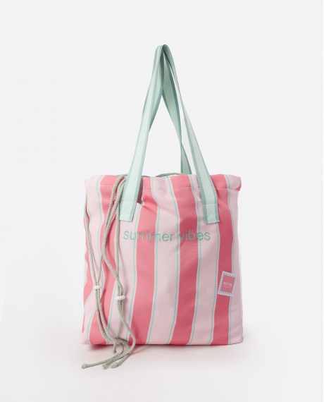 ADMAS Bolso Big Strypes Pink Summer para Mujer ROSA