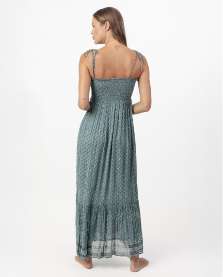 ADMAS Vestido Largo Palabra de Honor Indian Dream para Mujer AZUL 2