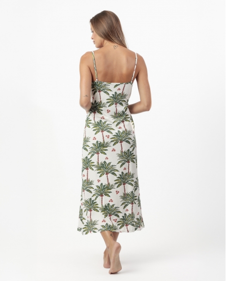 ADMAS Vestido Tirantes Palm Mosaic para Mujer CRUDO 2