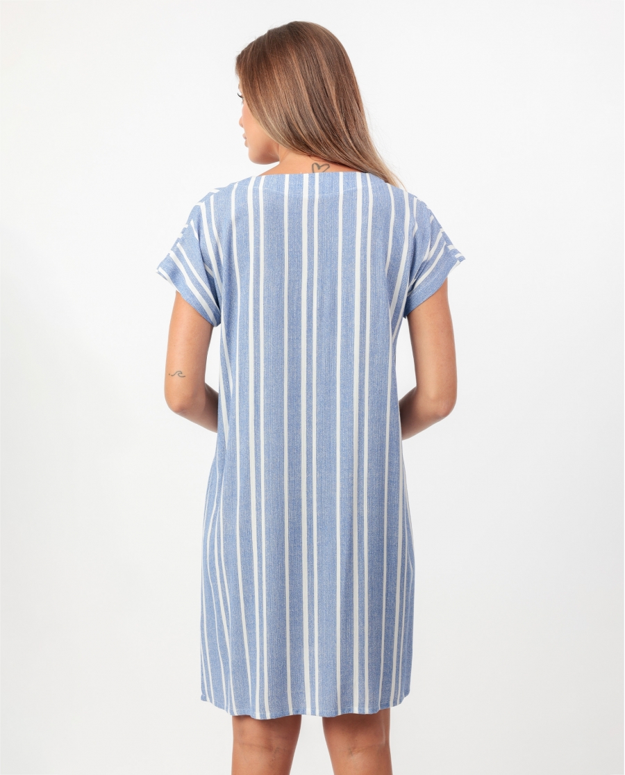 ADMAS Vestido Kimono Manga Corta Gold Sea para Mujer AZUL