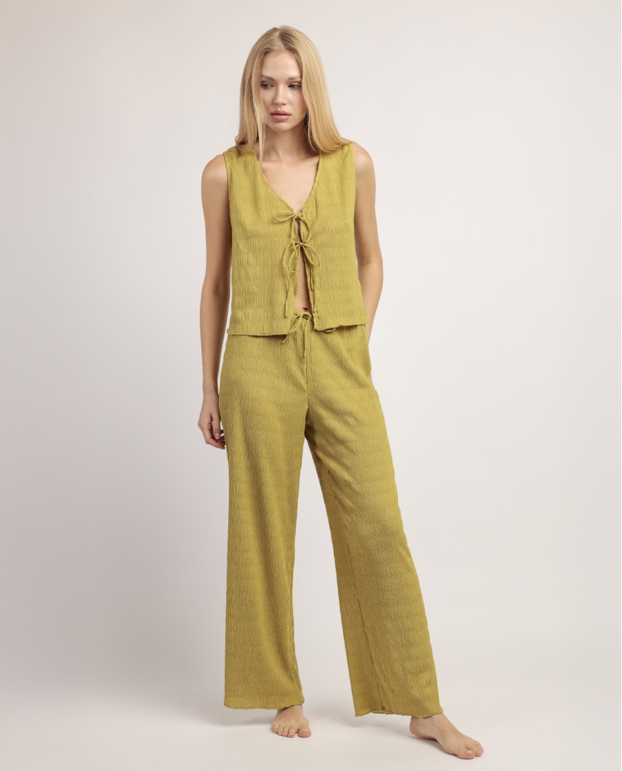 ADMAS Conjunto Camiseta Sin Mangas + Pantalón Largo Style para Mujer PISTACHO