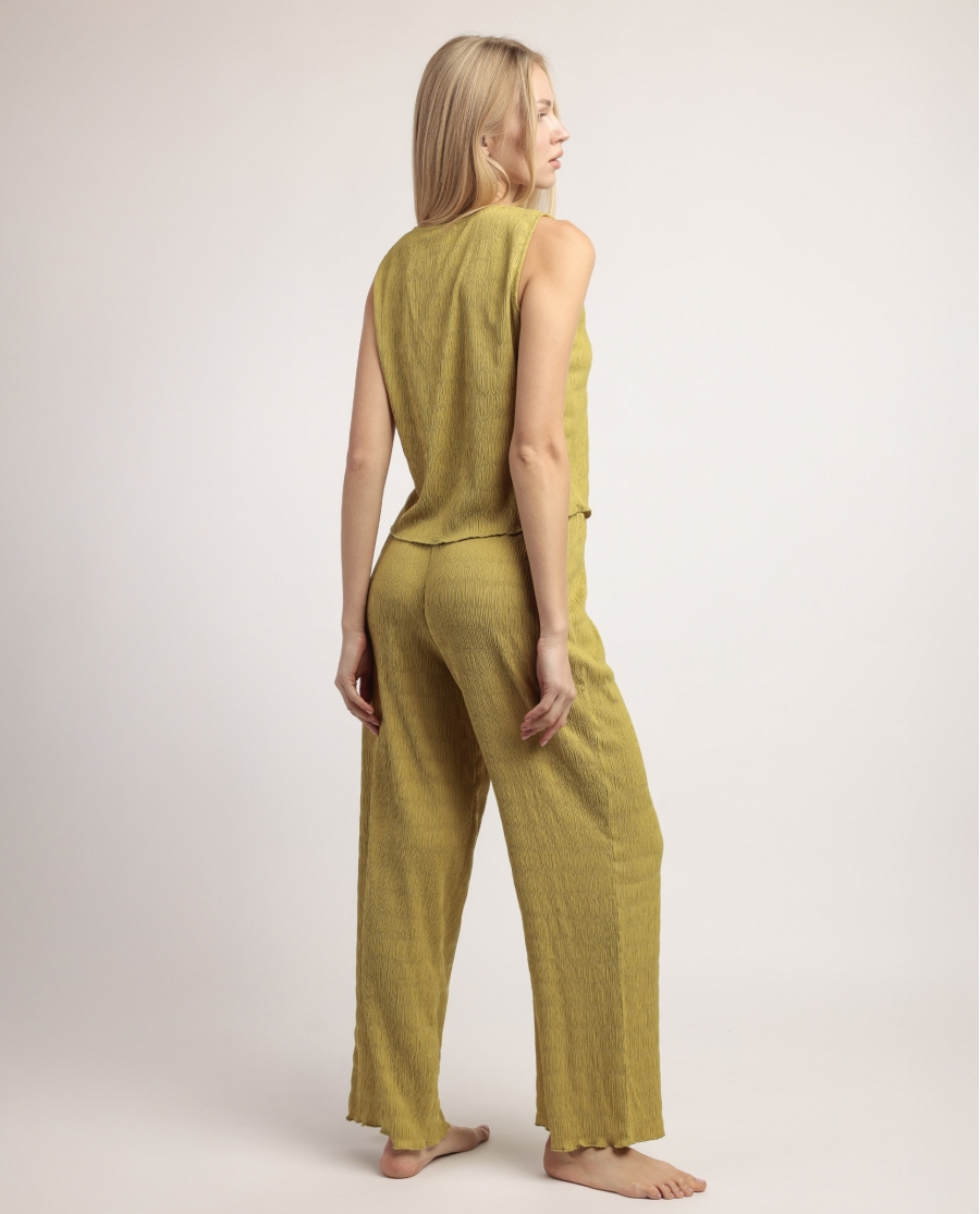 ADMAS Conjunto Camiseta Sin Mangas + Pantalón Largo Style para Mujer PISTACHO