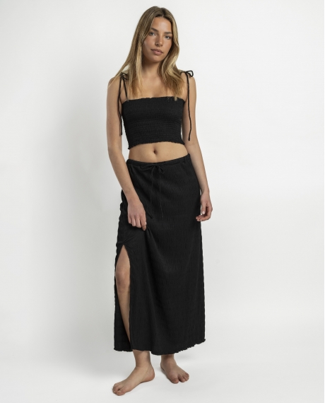 ADMAS Conjunto Top + Falda Sand para Mujer NEGRO