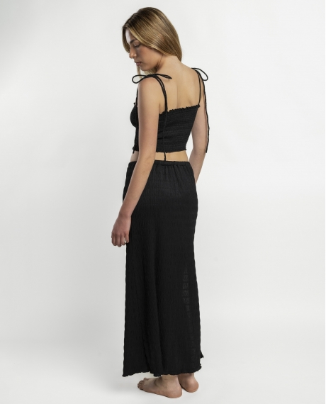 ADMAS Conjunto Top + Falda Sand para Mujer NEGRO 2