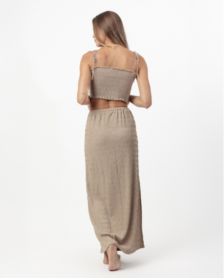 ADMAS Conjunto Top + Falda Sand para Mujer ARENA 2