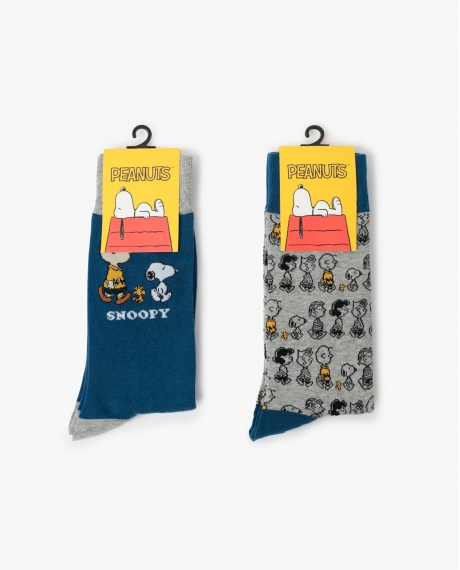 PEANUTS Calcetín de Caña Normal Snoopy & Friends para Hombre, (Caja de 6 pares) SURTIDO