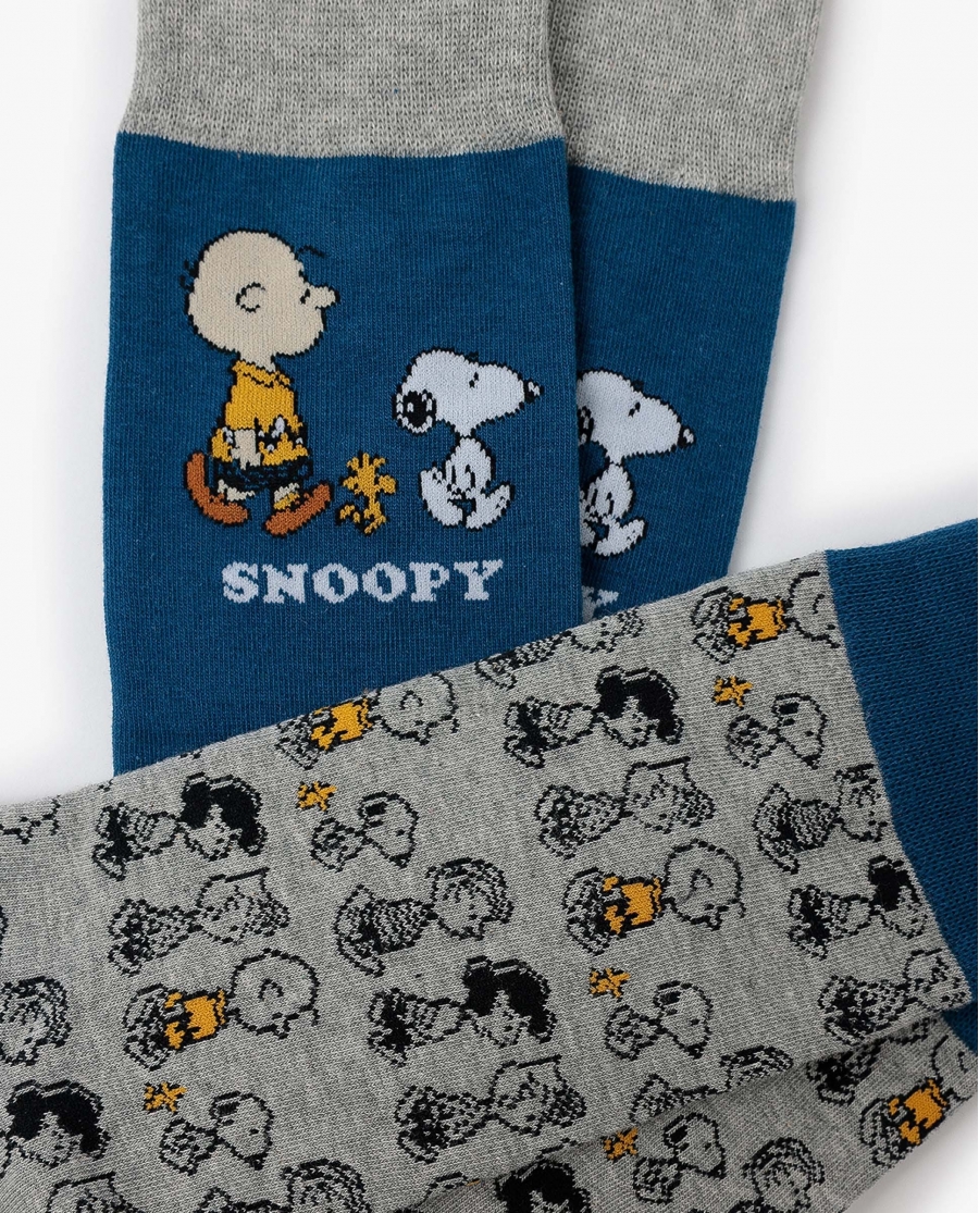 PEANUTS Calcetín de Caña Normal Snoopy & Friends para Hombre, (Caja de 6 pares) SURTIDO