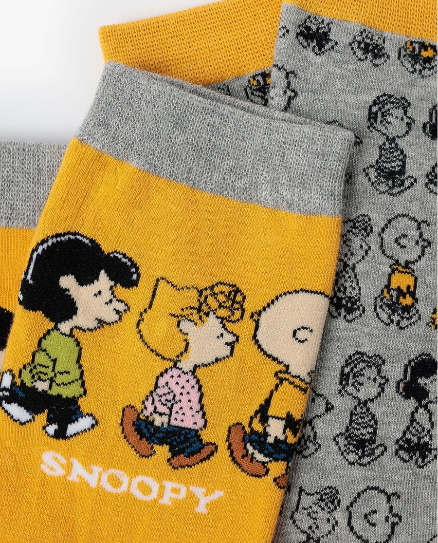 PEANUTS Calcetín de Caña Normal Snoopy & Friends para Mujer, (Caja de 6 pares) SURTIDO