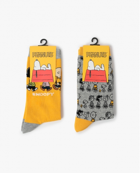 PEANUTS Calcetín de Caña Normal Snoopy & Friends para Mujer, (Caja de 2 pares) PACK FANTASIA