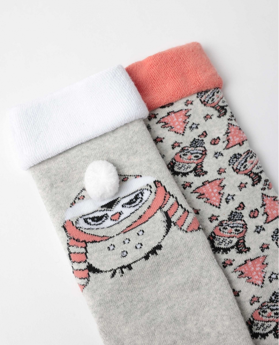 ADMAS Calcetín Antideslizante Winter Owl para Mujer, (Caja de 6 pares) SURTIDO
