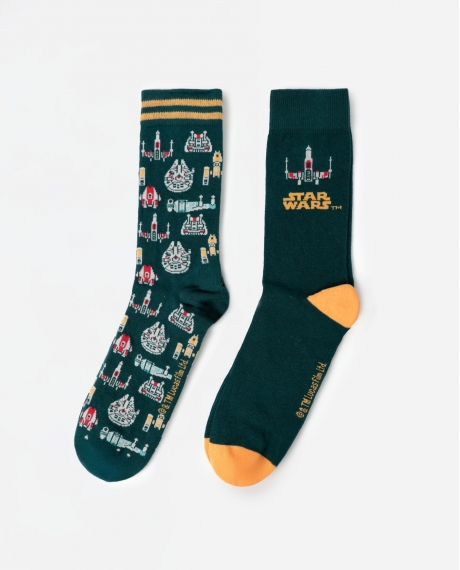 STAR WARS Calcetín de Caña Normal Spaceship para Hombre (Caja de 6 pares) SURTIDO