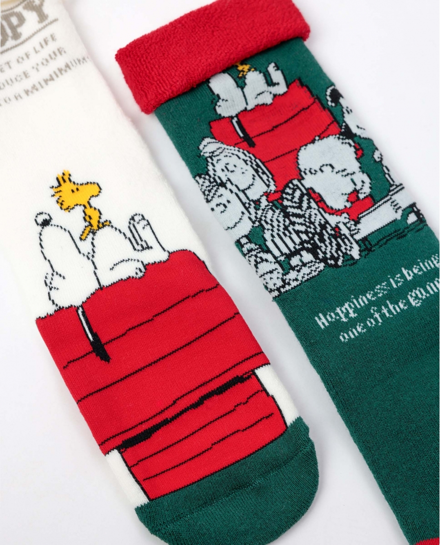 PEANUTS Calcetín Antideslizante Peanuts House para Mujer, (Caja de 6 pares) SURTIDO
