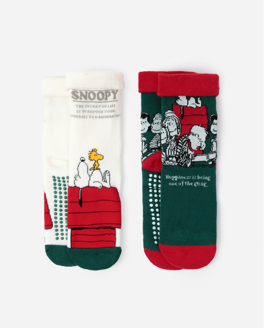 PEANUTS Calcetín Antideslizante Peanuts House para Mujer, (Caja de 6 pares) SURTIDO