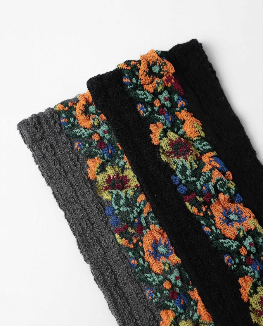 ADMAS GARDEN Calcetín de Caña Normal Lateral Flowers para Mujer, (Caja de 6 pares) SURTIDO