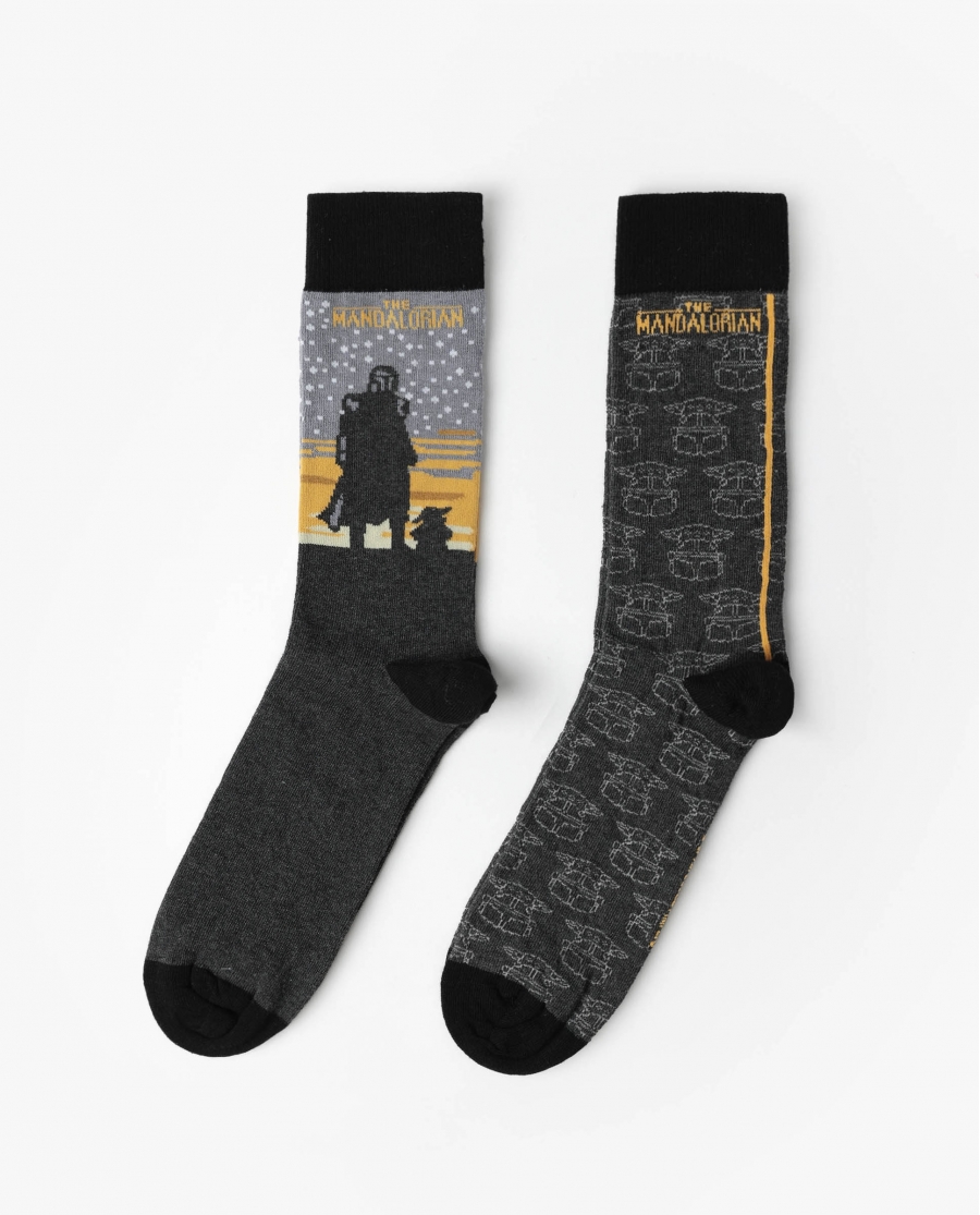 STAR WARS MANDALORIAN Calcetín de Caña Normal Mando para Hombre, (Caja de 6 pares) SURTIDO