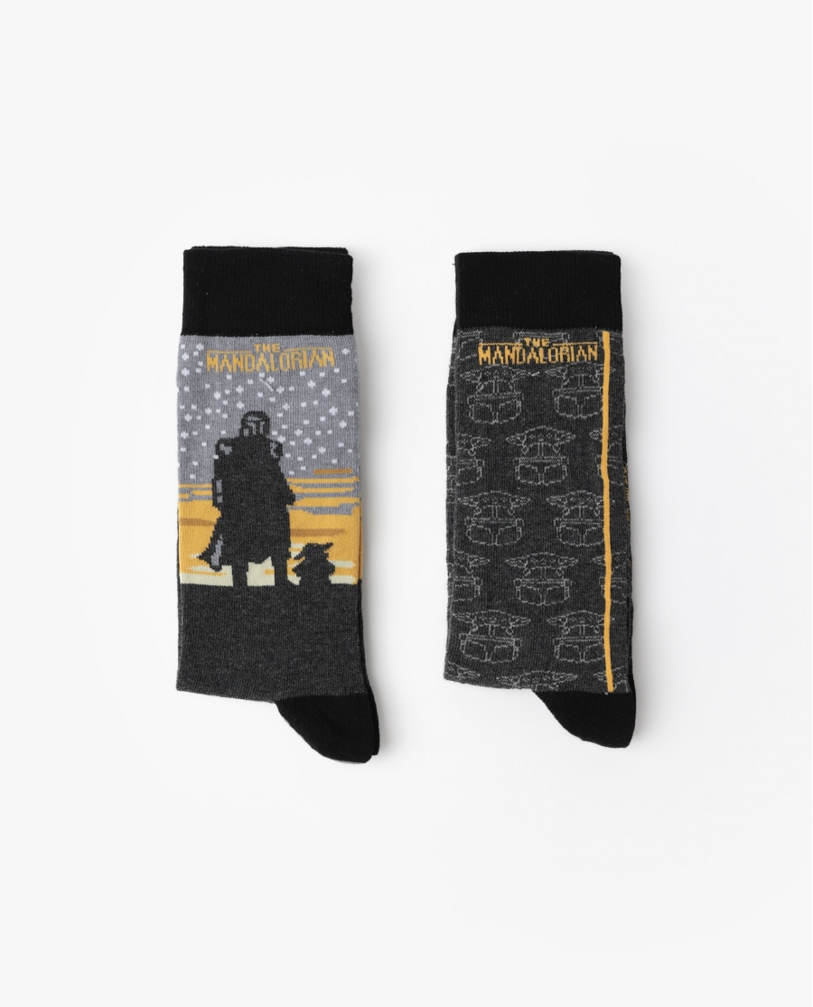 STAR WARS MANDALORIAN Calcetín de Caña Normal Mando para Hombre, (Caja de 6 pares) SURTIDO