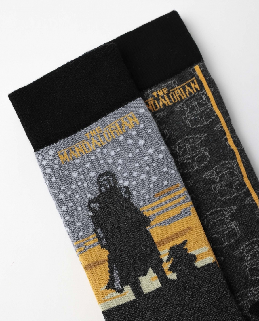 STAR WARS MANDALORIAN Calcetín de Caña Normal Mando para Hombre, (Caja de 6 pares) SURTIDO