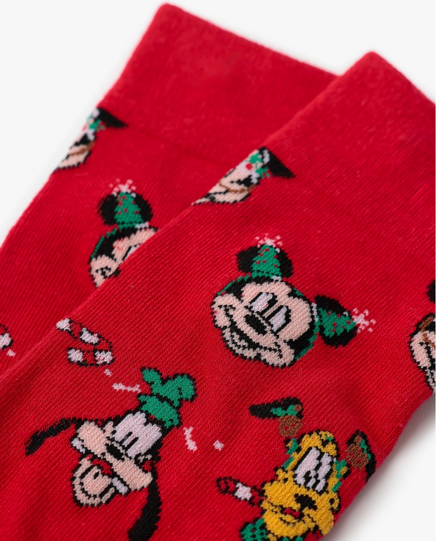 DISNEY Calcetín Party Friends para Hombre, (Caja de 12 pares) ROJO