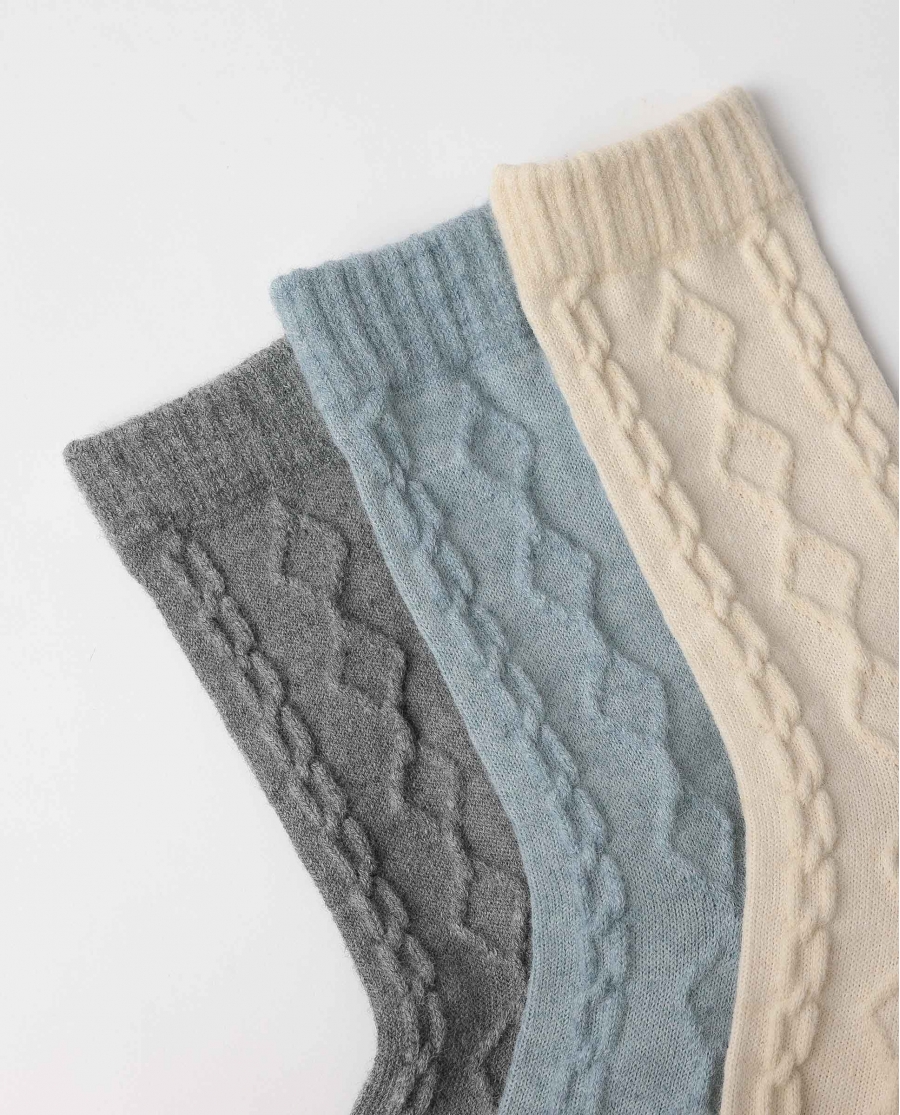 ADMAS Calcetín de Caña Normal Textura para Mujer, (Caja de 6 pares) SURTIDO