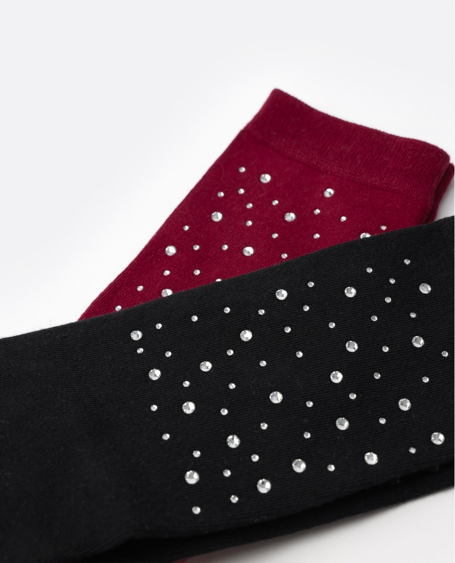 ADMAS Calcetines Shiny Studs para Mujer, Pack de 2 Pares PACK FANTASIA