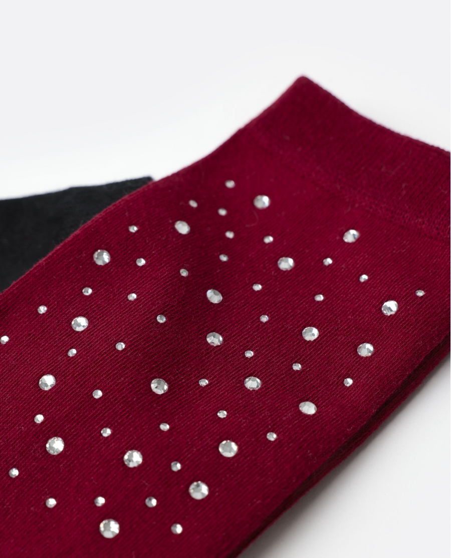 ADMAS Calcetines Shiny Studs para Mujer, Pack de 2 Pares PACK FANTASIA