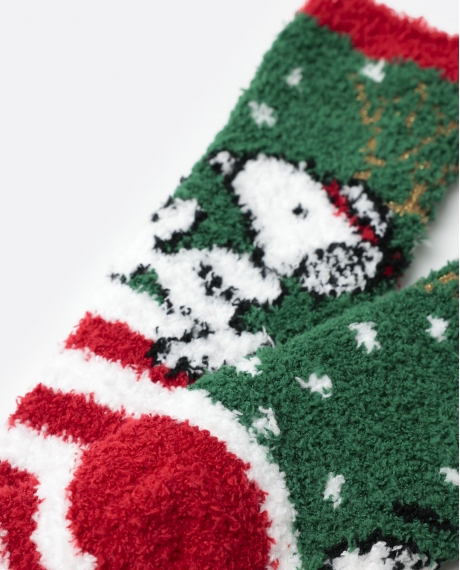 PEANUTS Calcetín Calentito Reindeer Crossing para Mujer, (Caja de 12 packs) VERDE 2