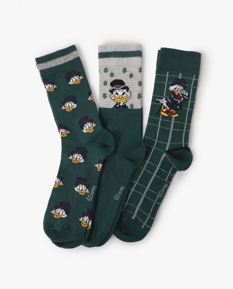DISNEY Calcetín Mediano McDuck Rich para Hombre, (Caja de 3 unidades) PACK FANTASIA